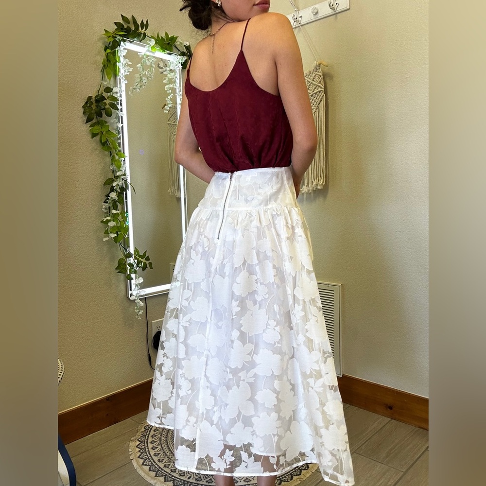 Floral Organza Midi Skirt - Picture 3 of 5